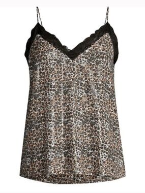 Olivia Rubin Flora Leopard Print Sequin Camisole